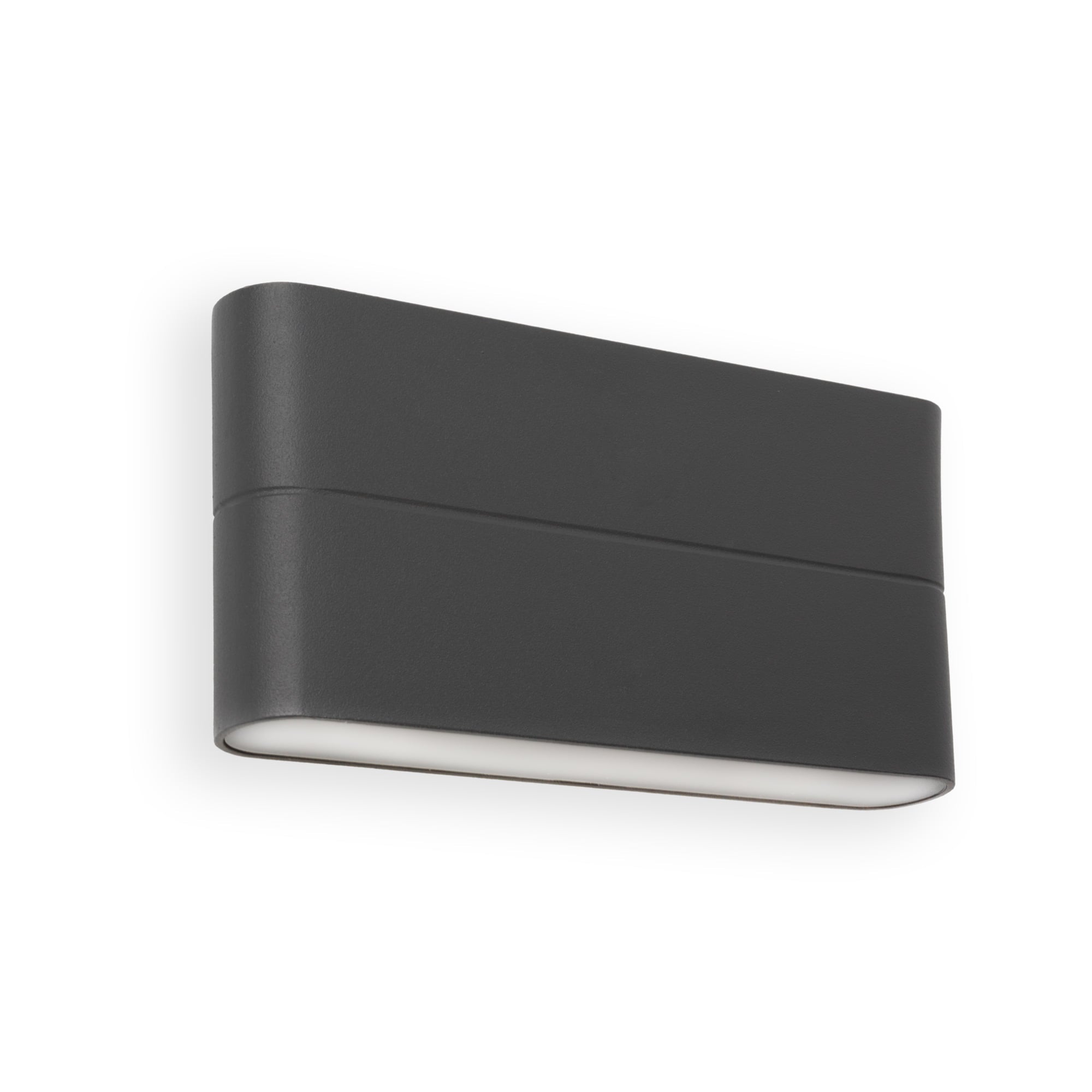 Aplique de pared LED ADAY 175 gris oscuro, modelo Faro 70647, en aluminio con cristal opal para iluminación exterior de jardín y terraza, IP54 resistente al agua