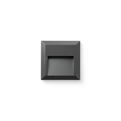 Lámpara de pared LED GRANT SQ Aplique en gris oscuro, modelo FARO 70655, exterior resistente en ABS y policarbonato para jardín, terraza y señalización
