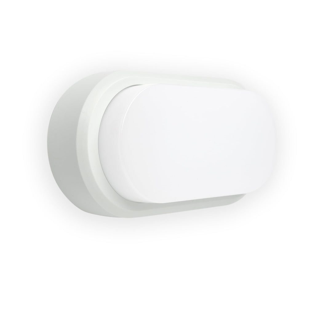 Lámpara de pared FRED 200 blanca FARO 70664, luminaria exterior LED 7W IP65 ABS, iluminación terrazas y superficies blancas