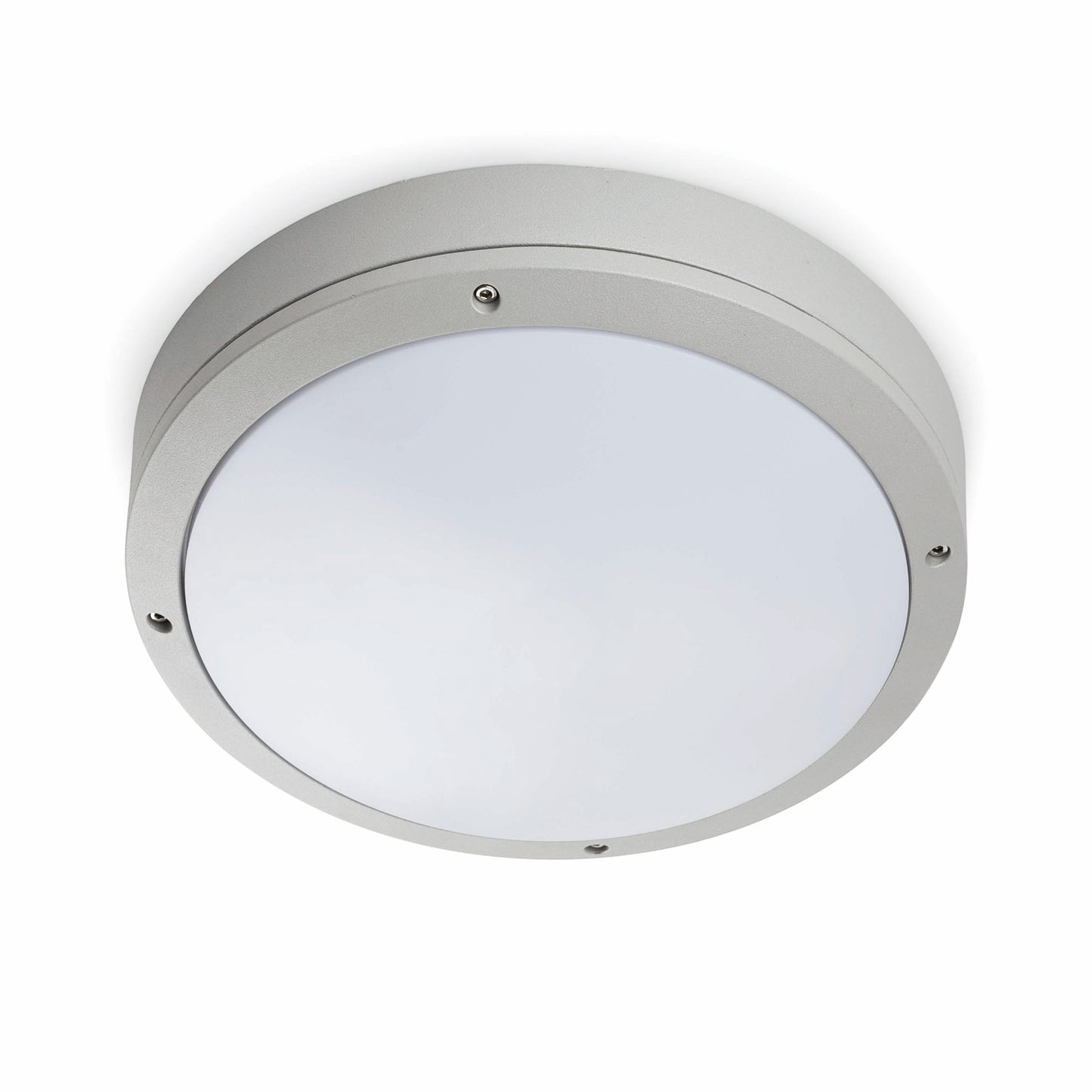 Plafon exterior YEN gris FARO modelo 70690, luminaria de superficie en aluminio y policarbonato, IP54 IK10 para iluminación de jardín, colección 1350