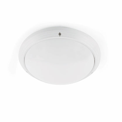 Plafon exterior DAKRON blanco modelo FARO 70722, lámpara de pared para jardín en ABS y policarbonato con IP65 impermeable, iluminación exterior resistente.