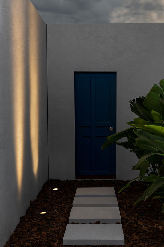 Luz empotrable LED GRUND 80 negro 7W faro para exterior IP67 acero inoxidable en jardín terraza, luminaria de empotrar modelo 70731