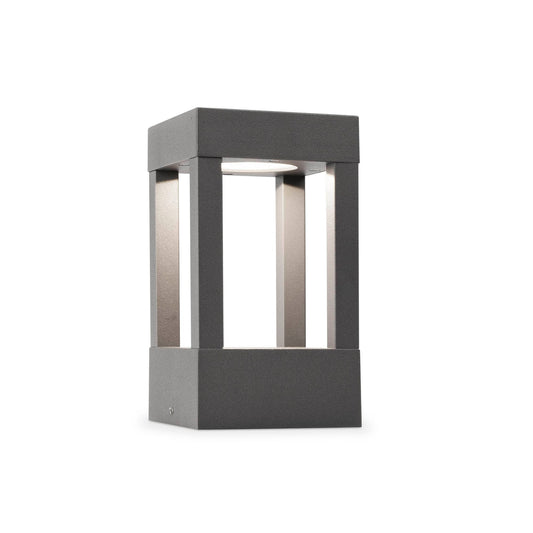 Baliza exterior Agra 200 gris oscuro 3000K faro de aluminio y cristal para luminaria de jardín IP55, iluminación exterior moderna