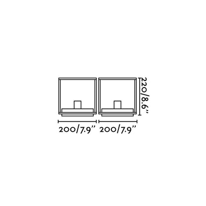 Medidas del Sobremuro NALA Gris Oscuro FARO 70772 - Luminaria exterior de aluminio IP54 para iluminación jardín moderno y diseño contemporáneo