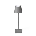 Lámpara portátil TOC 380 gris de FARO modelo 70777, iluminación exterior recargable para jardín y terraza, luminaria de superficie en aluminio IP54, batería inclusa