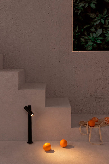 Baliza iluminación exterior SPY 435 en gris oscuro, faro luminaria de superficie para jardín y suelo, COB LED 3000K IP65, aluminio y cristal, ambiente exterior 70783