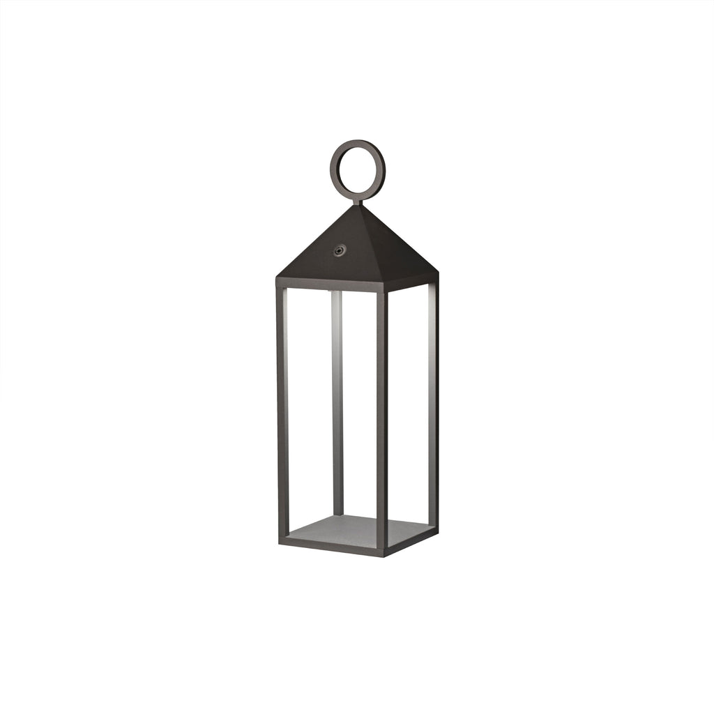 Lámpara portátil ARGUS gris oscuro FARO 70784, luminaria exterior de aluminio para jardín y terraza con batería recargable