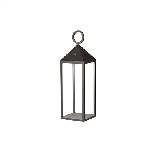 Lámpara portátil ARGUS gris oscuro FARO 70784, luminaria exterior de aluminio para jardín y terraza con batería recargable