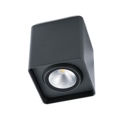 Plafon LED exterior TAMI gris oscuro FARO 70799, iluminación cálida IP54 en aluminio y cristal para porche y jardín