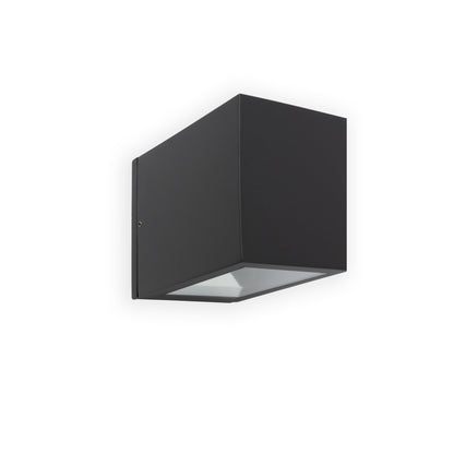 Lámpara de pared exterior LACRE Aplique en gris oscuro de aluminio y cristal, modelo 70802 de FARO para iluminación exterior en superficie de pared