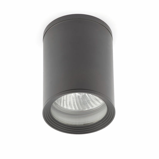 Plafon TASA Gris Oscuro Exterior FARO 70806 - Luminaria superficie aluminio cristal IP44 IK06 colección 1037 iluminación residencial