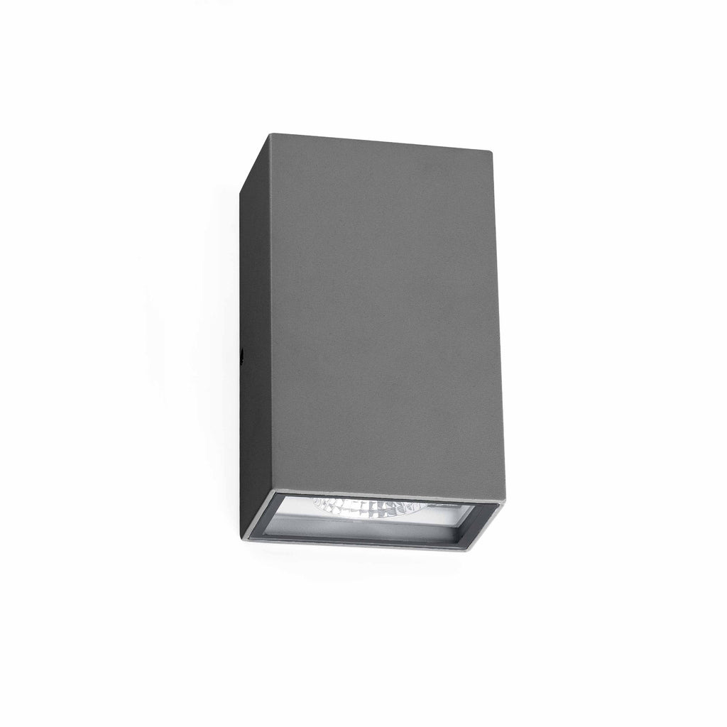 Aplique de pared LED LING en aluminio gris oscuro FARO 70812, luminaria exterior para jardín y terraza, iluminación decorativa de superficie