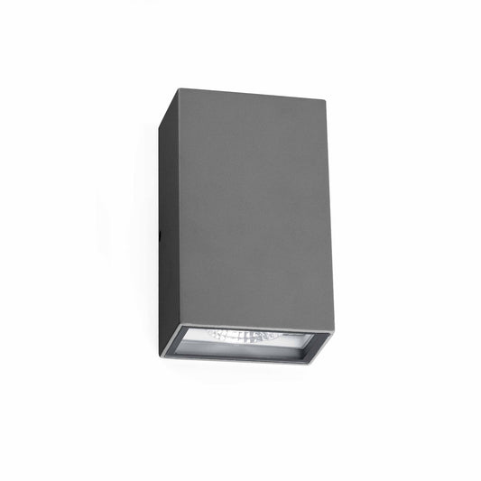 Aplique de pared LED LING en aluminio gris oscuro FARO 70812, luminaria exterior para jardín y terraza, iluminación decorativa de superficie