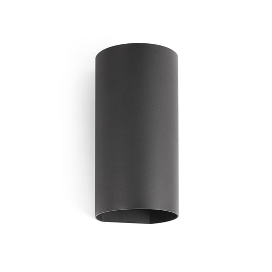 Luminaria de pared LED BRUC en gris oscuro de FARO modelo 70828, iluminación exterior contemporánea para jardín en aluminio IP54