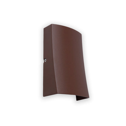 Lámpara de pared exterior NAIROBI marrón óxido, diseño faro de aluminio y cristal para jardín y terraza | FARO 70832