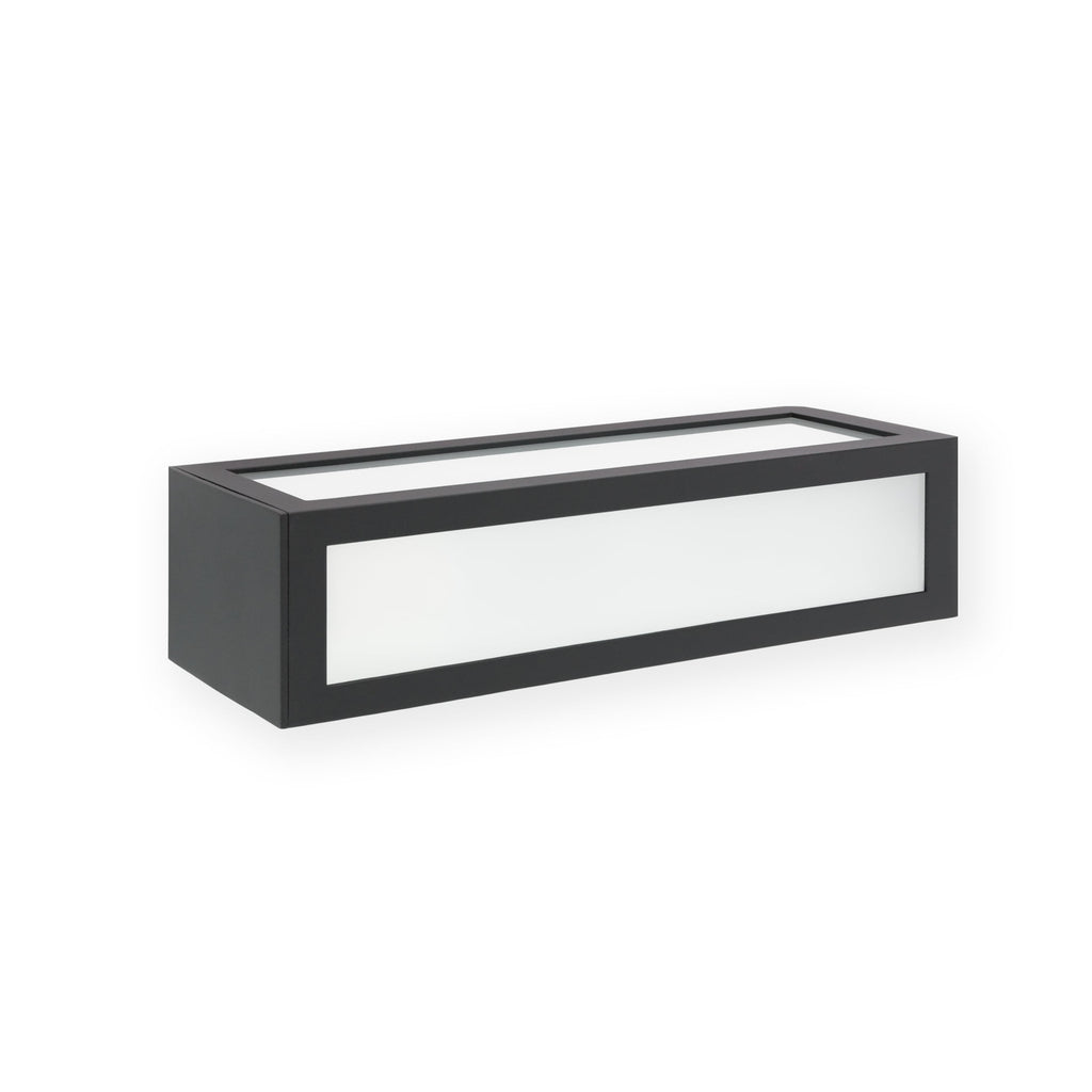 Lámpara de pared NATRON gris oscuro FARO 70887, aplique exterior de aluminio y cristal IP54 para iluminación exterior moderna