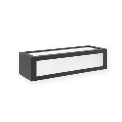 Lámpara de pared NATRON gris oscuro FARO 70887, aplique exterior de aluminio y cristal IP54 para iluminación exterior moderna