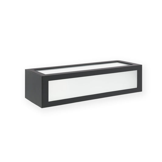 Lámpara de pared NATRON gris oscuro FARO 70887, aplique exterior de aluminio y cristal IP54 para iluminación exterior moderna
