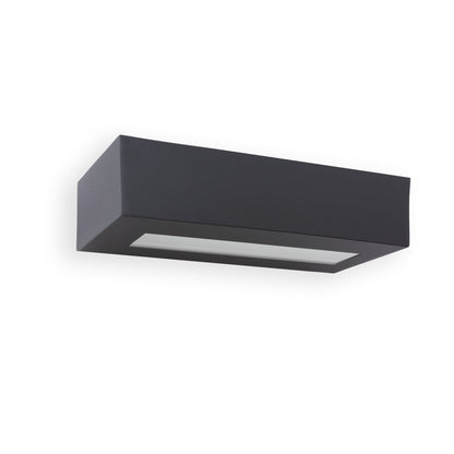 Aplique de pared WEST 2 gris oscuro FARO 70899, lámpara exterior de aluminio y cristal, iluminación outdoor superficie, colección 1492