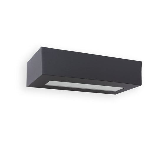 Aplique de pared WEST 2 gris oscuro FARO 70899, lámpara exterior de aluminio y cristal, iluminación outdoor superficie, colección 1492
