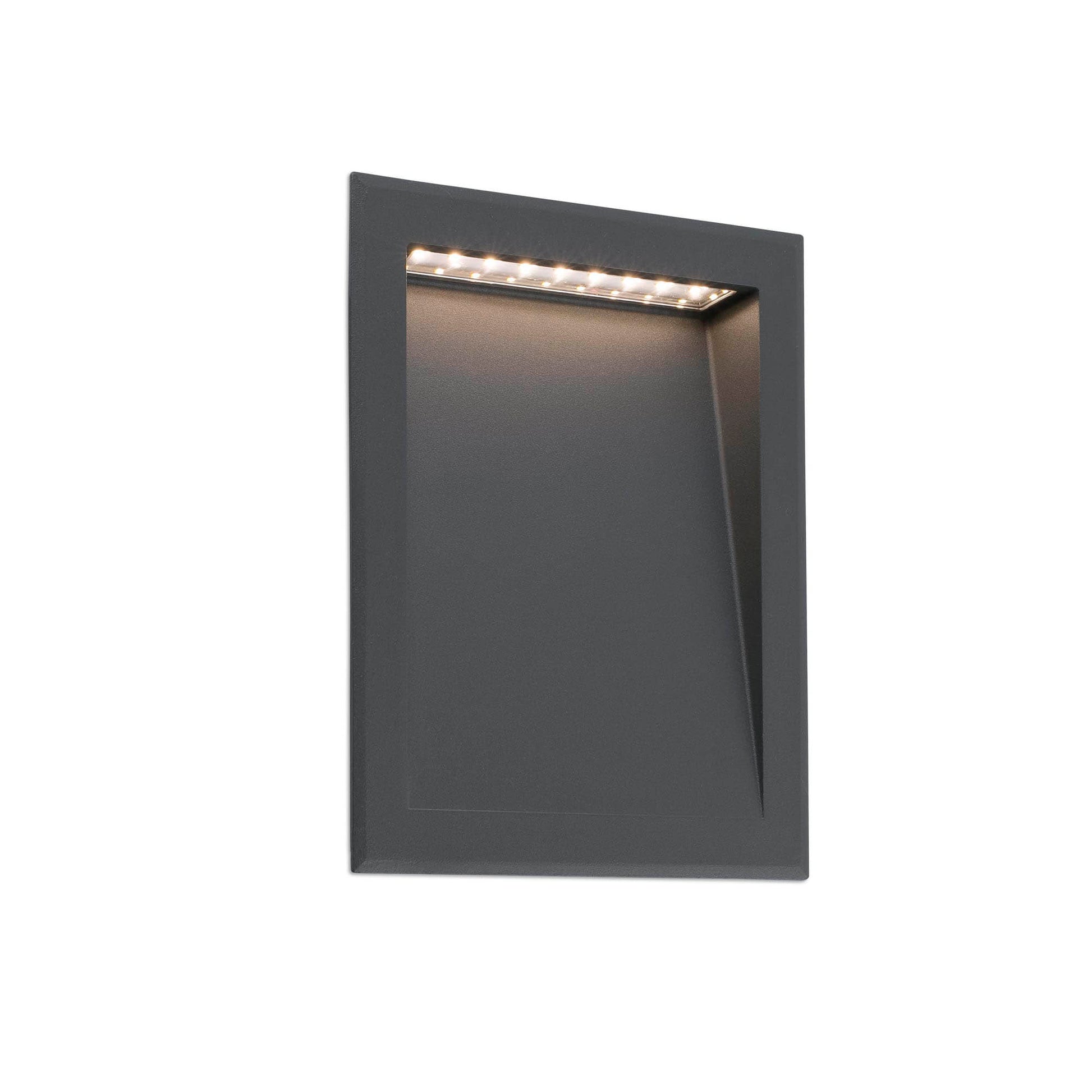 Luz empotrable LED SOUN 193 gris oscuro FARO 70900, iluminación exterior para jardín y terrazas, faro de aluminio y cristal con IP65