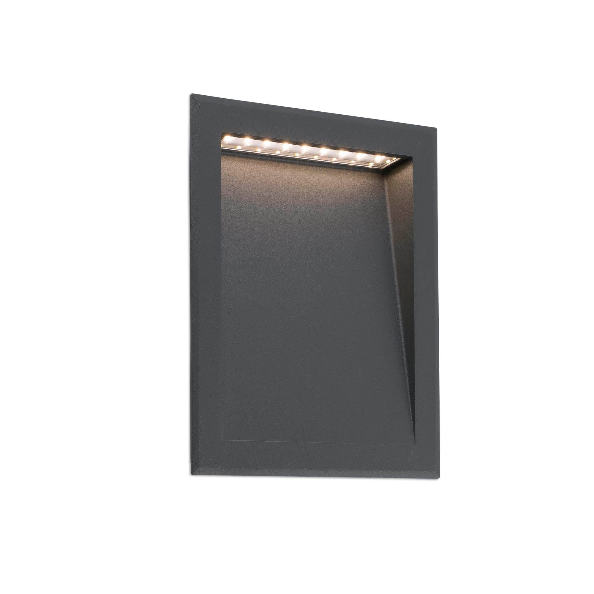 Luz empotrable LED SOUN 193 gris oscuro FARO 70900, iluminación exterior para jardín y terrazas, faro de aluminio y cristal con IP65