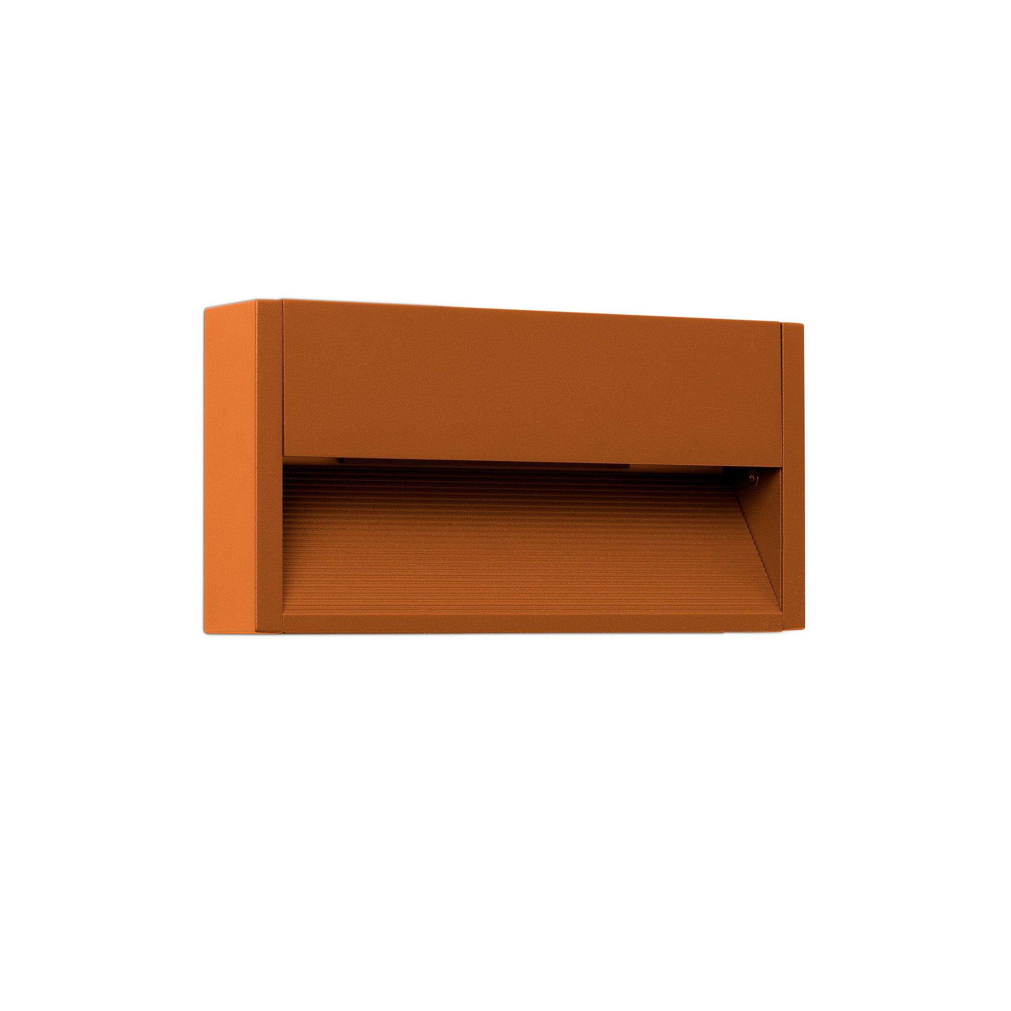 Luminaria de pared LED GRADA 250 en marrón óxido de FARO modelo 70909, aplique exterior en aluminio y cristal para iluminación de terrazas, jardines y zonas de paso