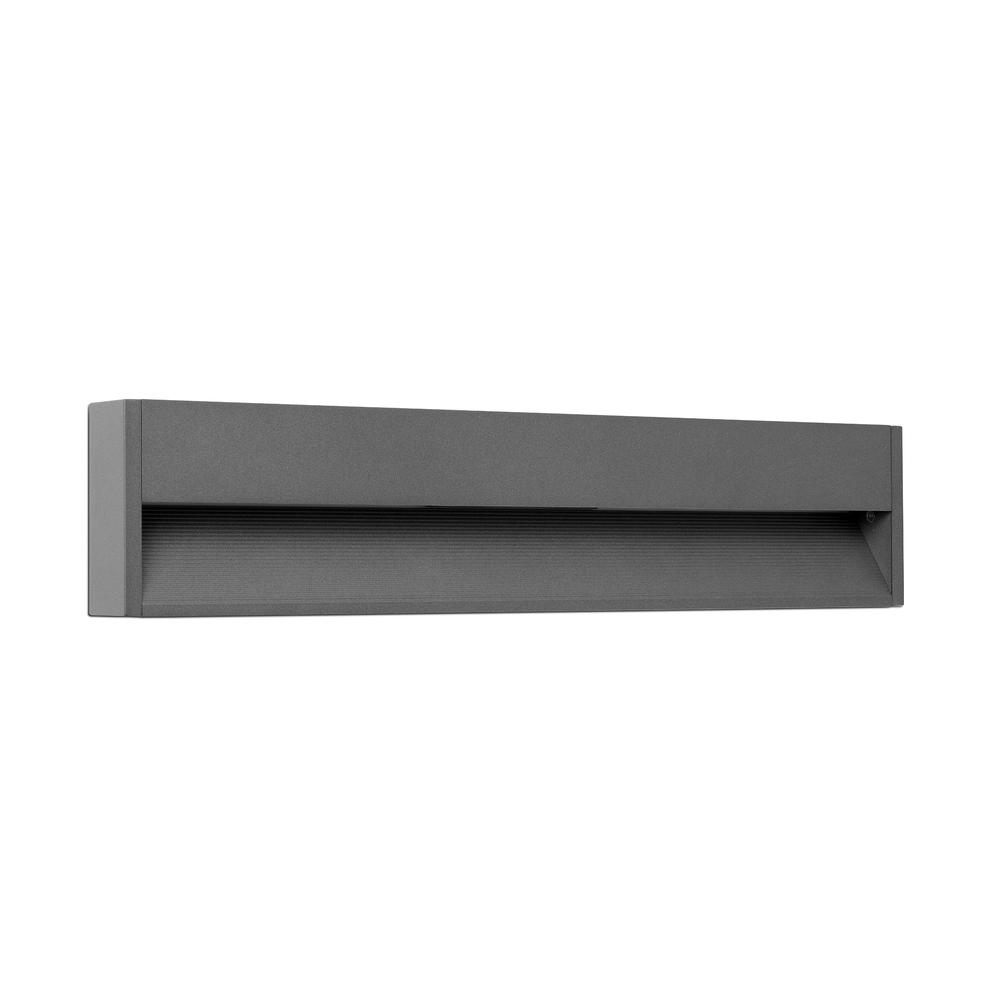 Aplique de pared LED Grada 600 gris oscuro Faro 70910, luminaria exterior para jardín y terraza en aluminio y cristal IP54