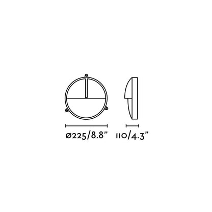 Diagrama de medidas lámpara de pared TIMON aplique latón FARO serie 70996, iluminación exterior IP44 para jardín y terraza