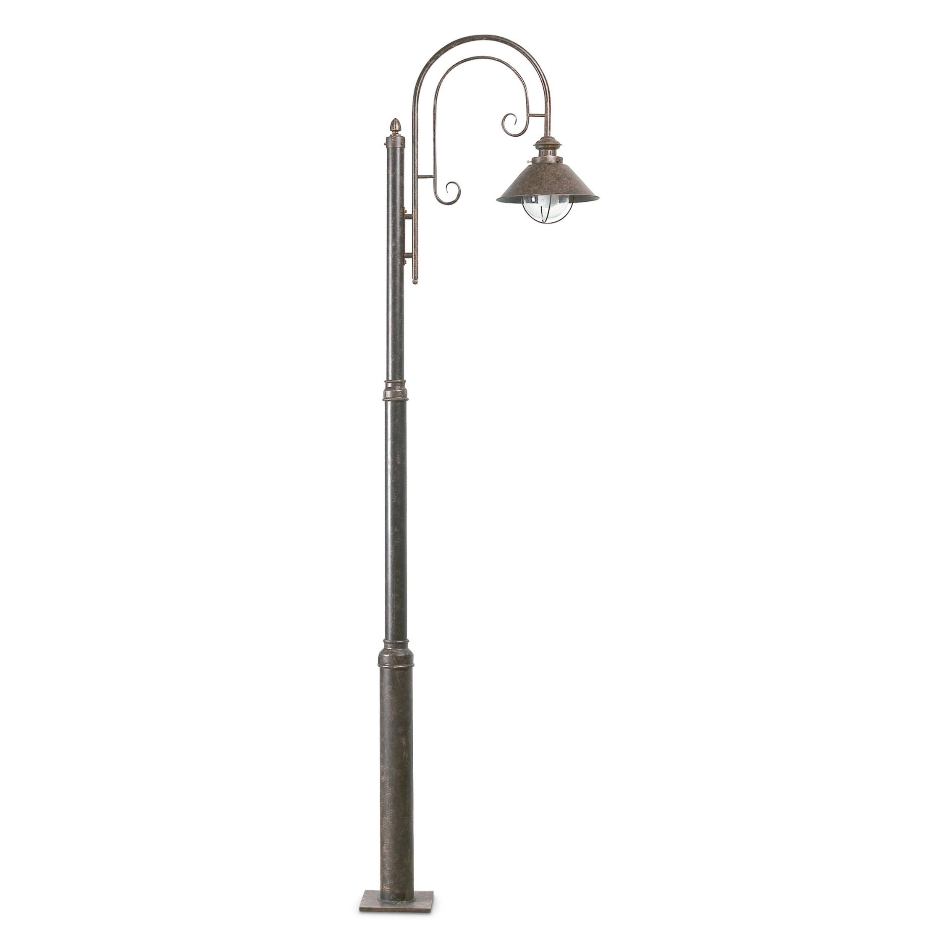 Farola NAUTICA 1L en marrón óxido, faro exterior de acero y cristal para jardín y terraza - luminaria superficie modelo 71116