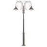 Farola exterior Náutica 2L marrón óxido, faro clásico de jardín en acero y cristal para iluminación exterior náutica