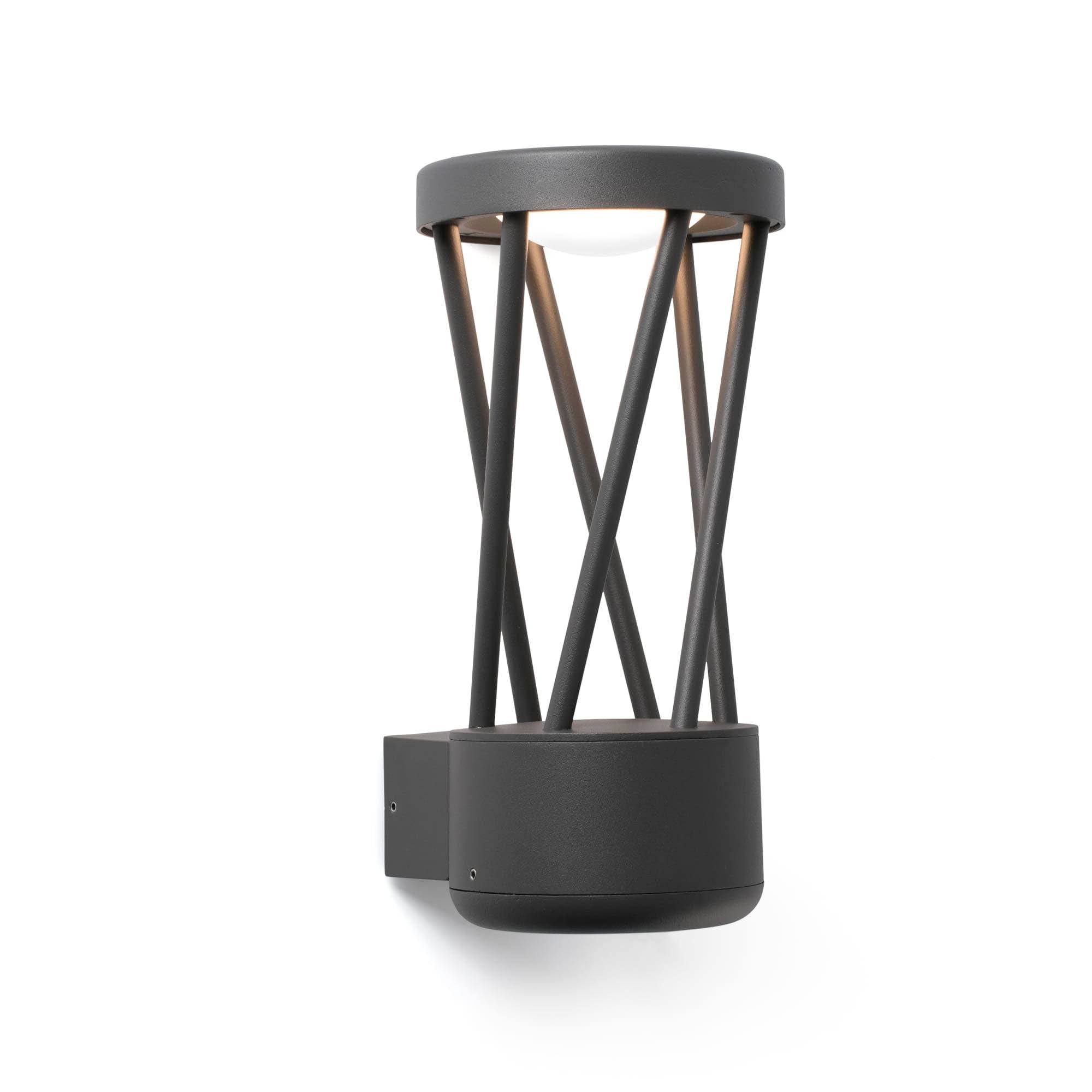 Aplique de pared TWIST gris oscuro FARO 71285, iluminación LED exterior IP65 en aluminio para terrazas y jardines