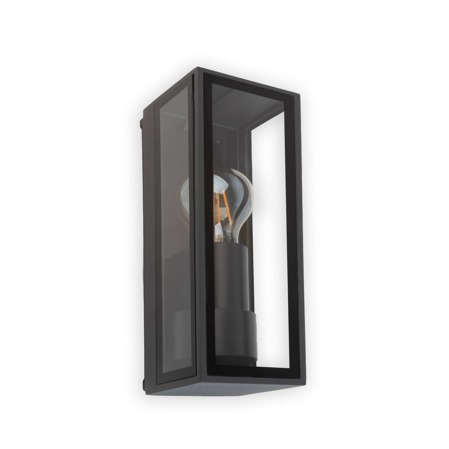 Luminaria de pared exterior TAMASHI aplique gris oscuro IP65, faro serie 71303 en aluminio y cristal para jardín y terraza