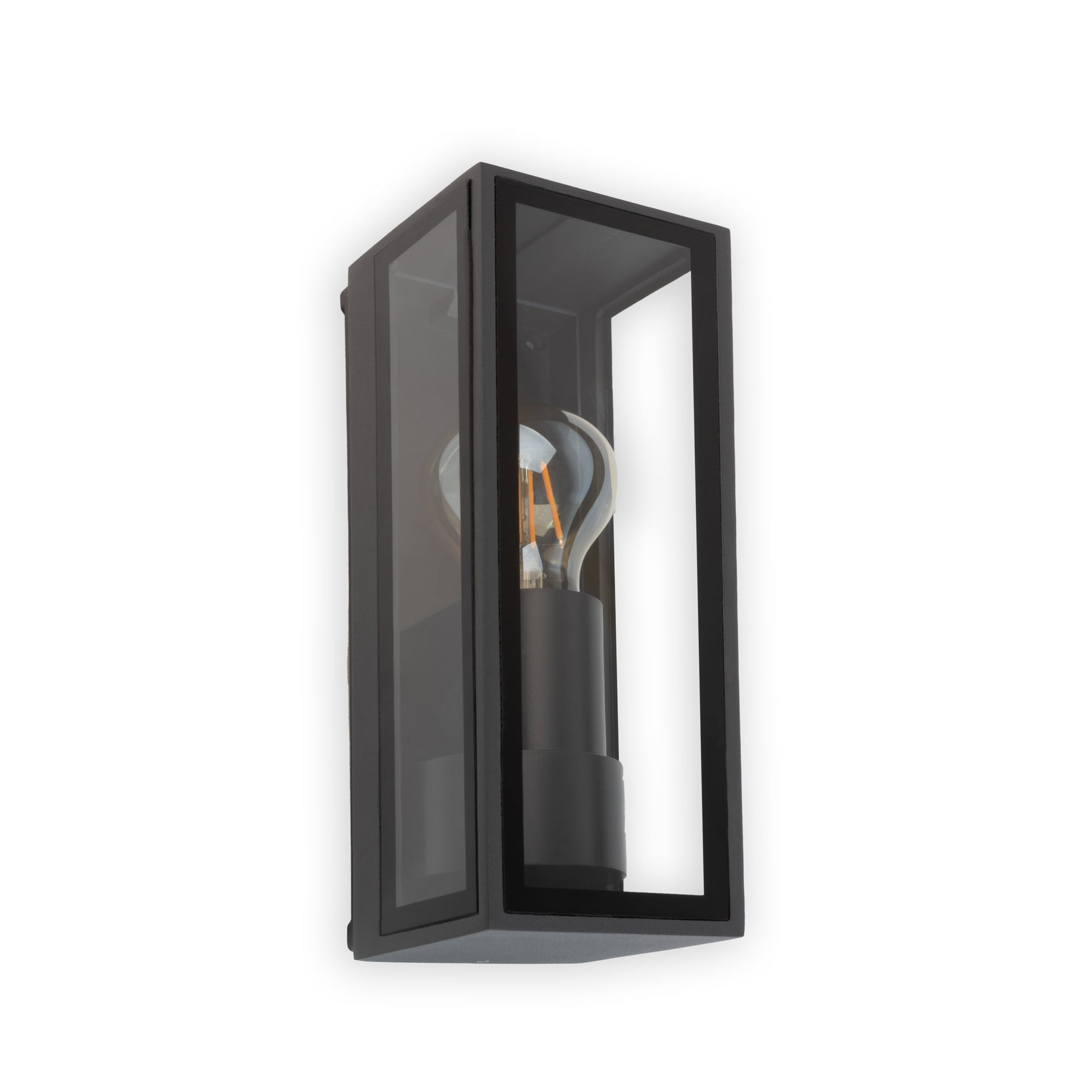 Luminaria de pared exterior TAMASHI aplique gris oscuro IP65, faro serie 71303 en aluminio y cristal para jardín y terraza