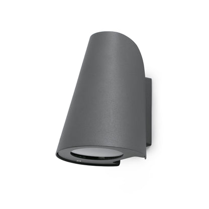 Aplique de pared TINIA gris oscuro FARO 71353, luminaria exterior de aluminio y policarbonato IP44 para jardín, terraza e iluminación decorativa