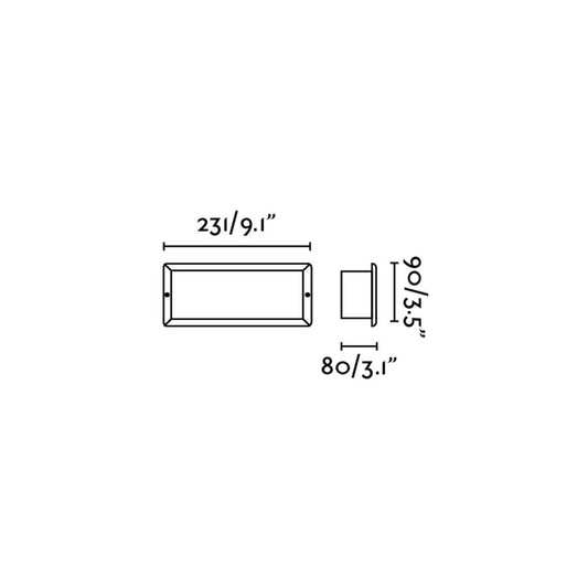 Medidas de la Caja Empotrable ESCA LISO Negra FARO 71482 - Accesorio PVC IP44 para instalación exterior e iluminación