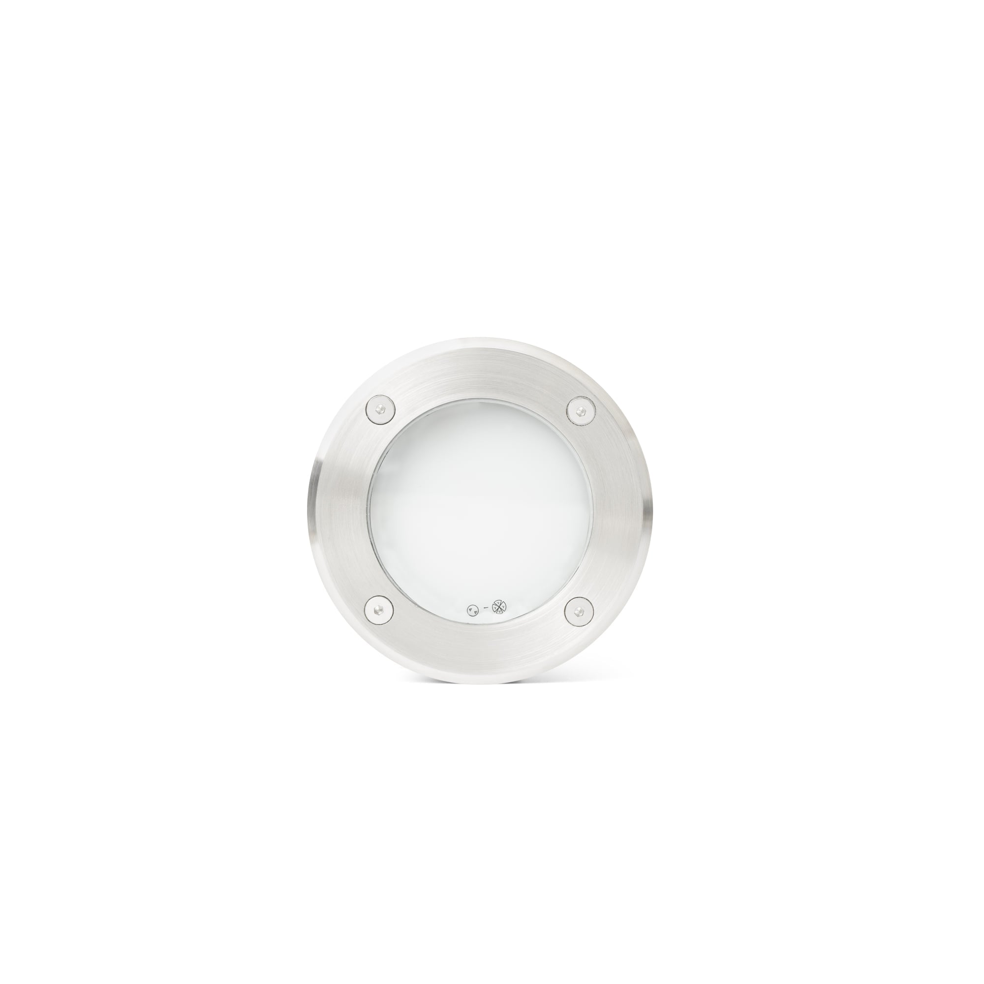 Luz empotrable LIO níquel mate FARO 71495, faro exterior LED para jardín en acero inoxidable y cristal, IP67 IK08 serie 208 luminaria suelo