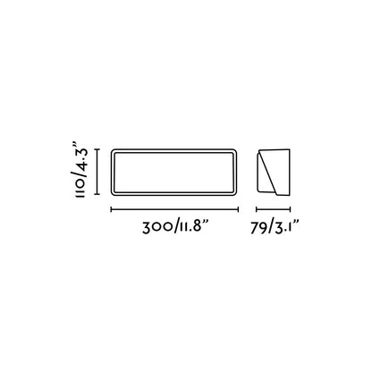 Dimensiones del aplique de pared exterior HALF en gris oscuro FARO modelo 71537, luminaria LED superficie para jardín, terraza e iluminación outdoor
