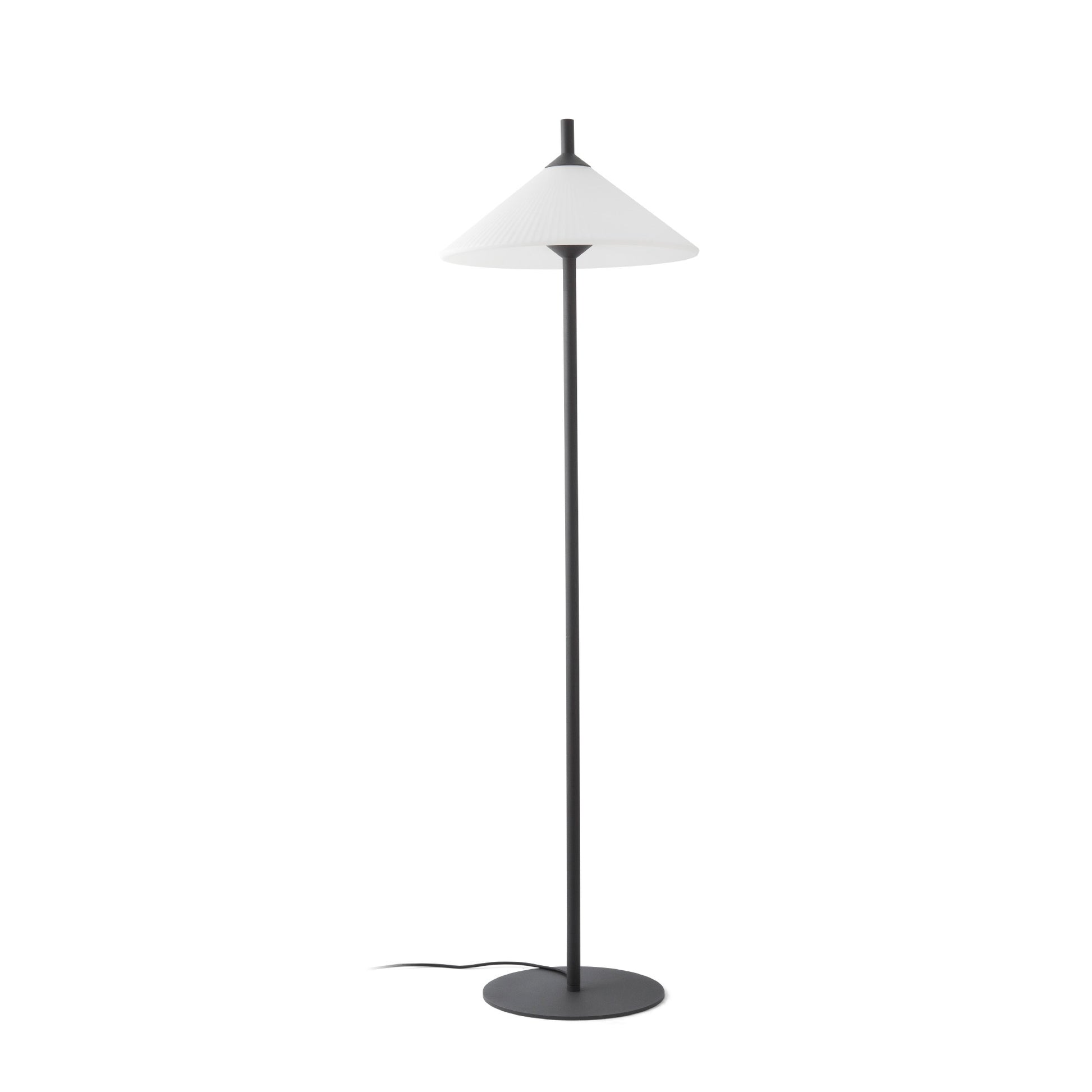 Lámpara de pie exterior SAIGON OUT 2000 R55 en gris oscuro y blanco mate, aluminio FARO ref. 71569-01, ideal para jardín y terraza