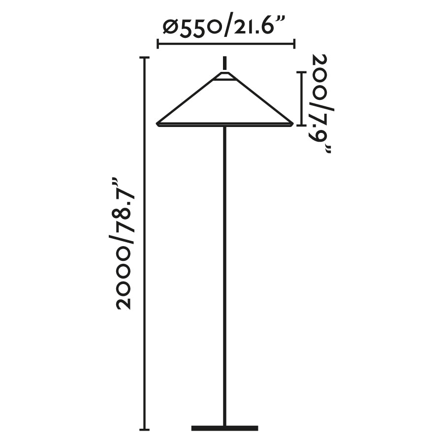 Medidas detalladas de la lámpara de pie exterior SAIGON OUT 2000 R55 Gris Oscuro/Blanco Mate de FARO modelo 71569-01, luminaria de aluminio para jardín y terraza, iluminación exterior de superficie