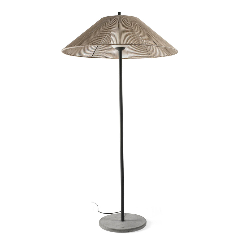 Lámpara de pie exterior SAIGON OUT C100 gris/beige 2M de FARO, diseño minimalista en aluminio para jardín y terraza, luminaria superficial 71569-10
