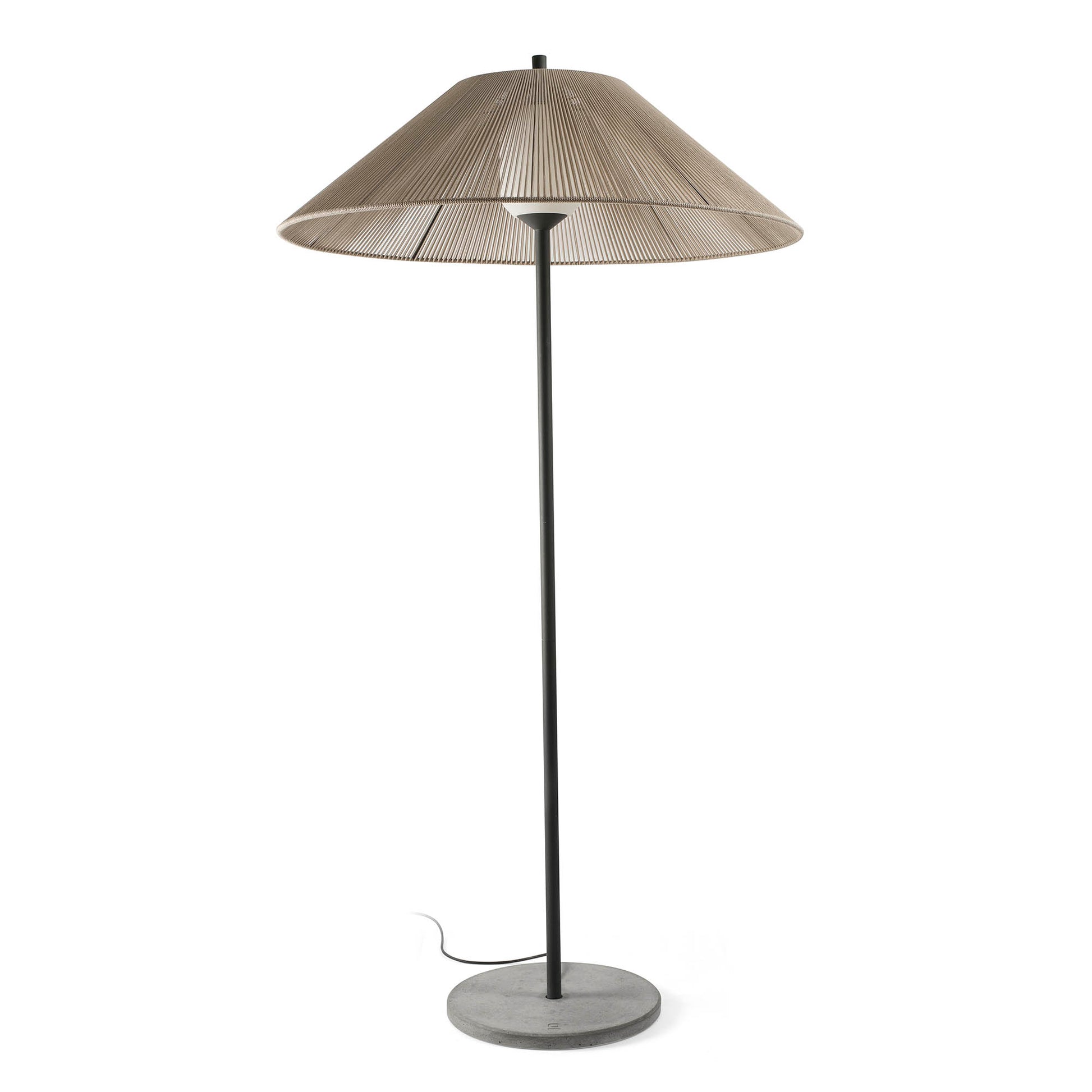 Lámpara de pie exterior SAIGON OUT C100 gris/beige 2M de FARO, diseño minimalista en aluminio para jardín y terraza, luminaria superficial 71569-10