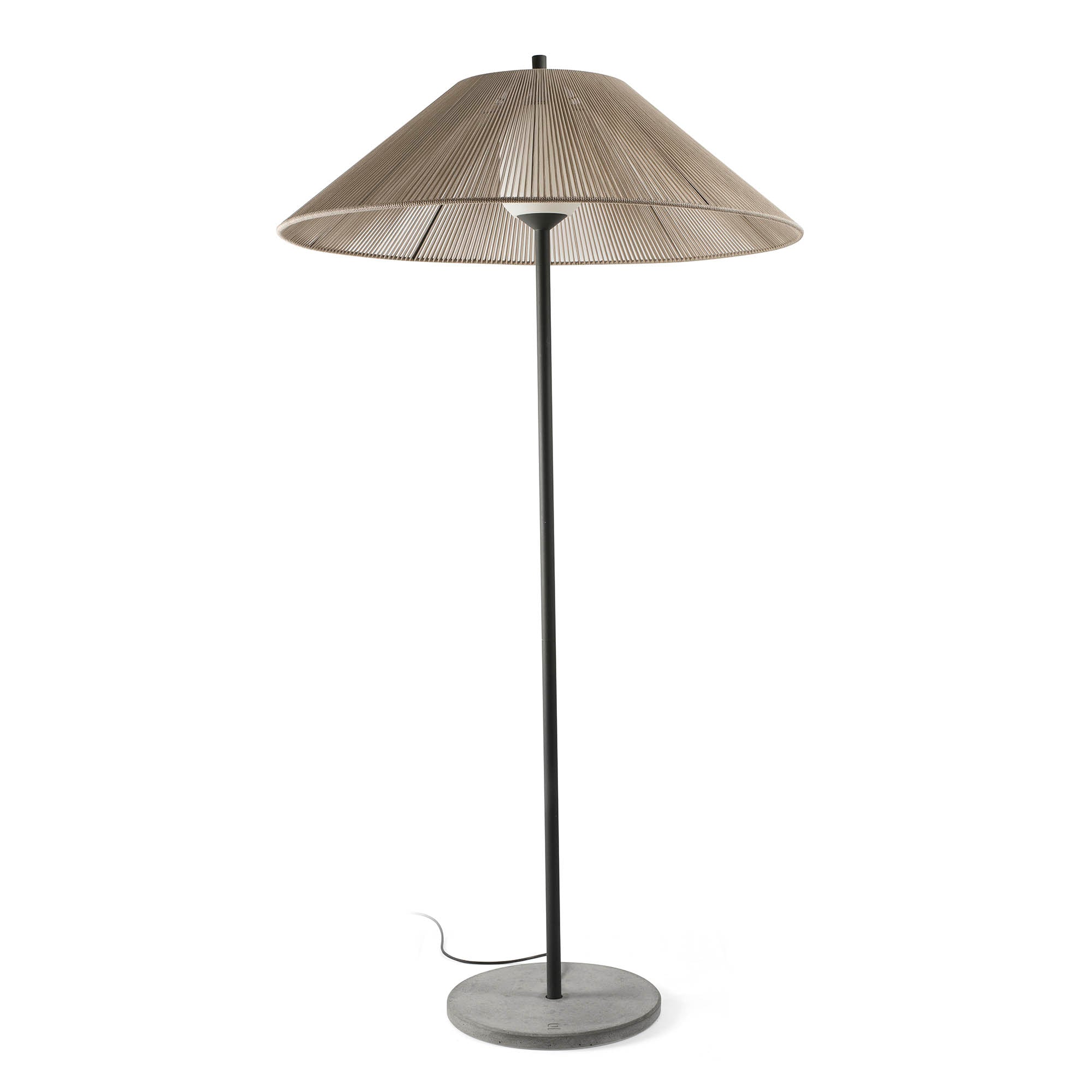 Lámpara de pie exterior SAIGON OUT C100 gris/beige 2M de FARO, diseño minimalista en aluminio para jardín y terraza, luminaria superficial 71569-10