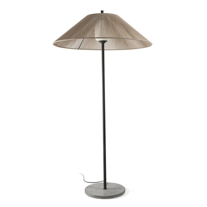 Lámpara de pie exterior SAIGON OUT C100 gris/beige 2M de FARO, diseño minimalista en aluminio para jardín y terraza, luminaria superficial 71569-10