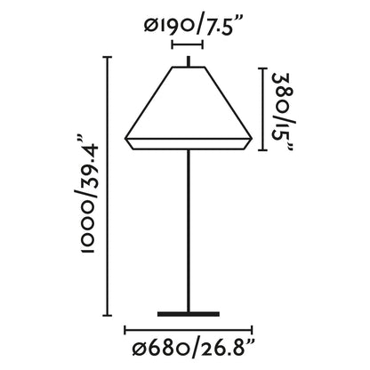 Medidas de la lámpara de pie exterior SAIGON OUT 1200mm W70 gris/marrón, faro de aluminio y mimbre sintético para jardín y terraza, diseño Nah Trang
