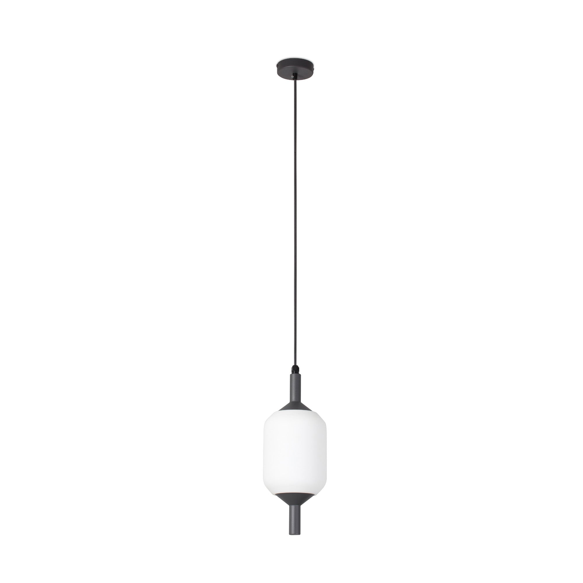 Lámpara colgante exterior SAIGON OUT R17 gris oscuro y blanco mate de FARO modelo 71579C-03, diseño minimalista en aluminio IP44 para jardín y terraza