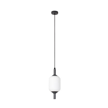 Lámpara colgante exterior SAIGON OUT R17 gris oscuro y blanco mate de FARO modelo 71579C-03, diseño minimalista en aluminio IP44 para jardín y terraza