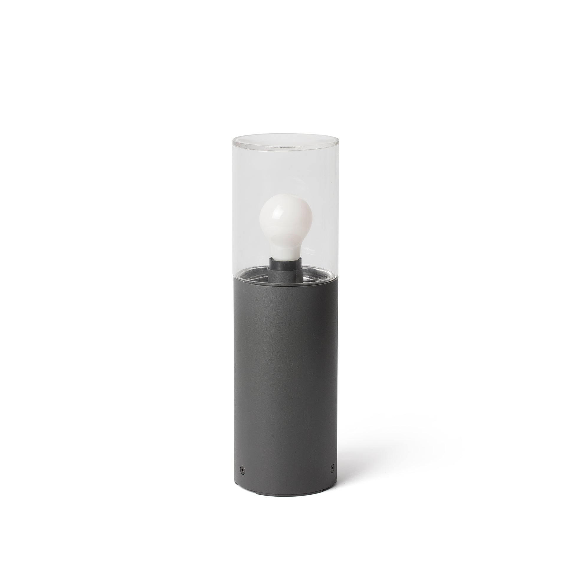 Baliza exterior KILA 400 gris oscuro FARO 71746, luminaria de aluminio y cristal para iluminación de jardines y terrazas