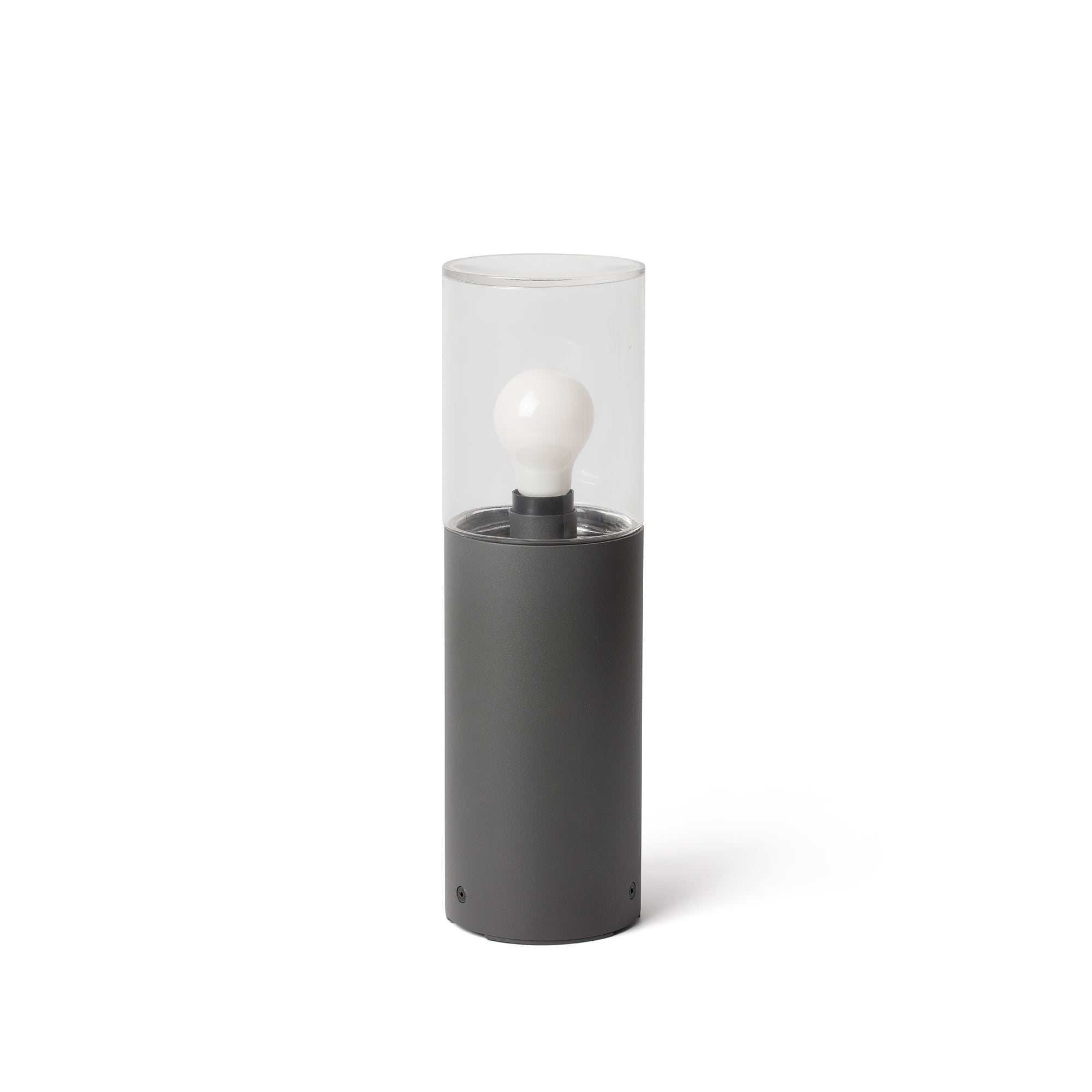 Baliza exterior KILA 400 gris oscuro FARO 71746, luminaria de aluminio y cristal para iluminación de jardines y terrazas