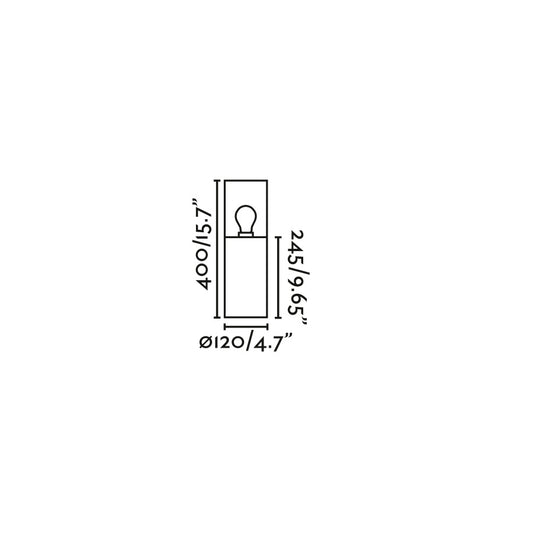 Medidas de luminaria exterior KILA 400 Gris Ámbar FARO 71748, baliza de superficie en aluminio y cristal para jardín y terraza IP65